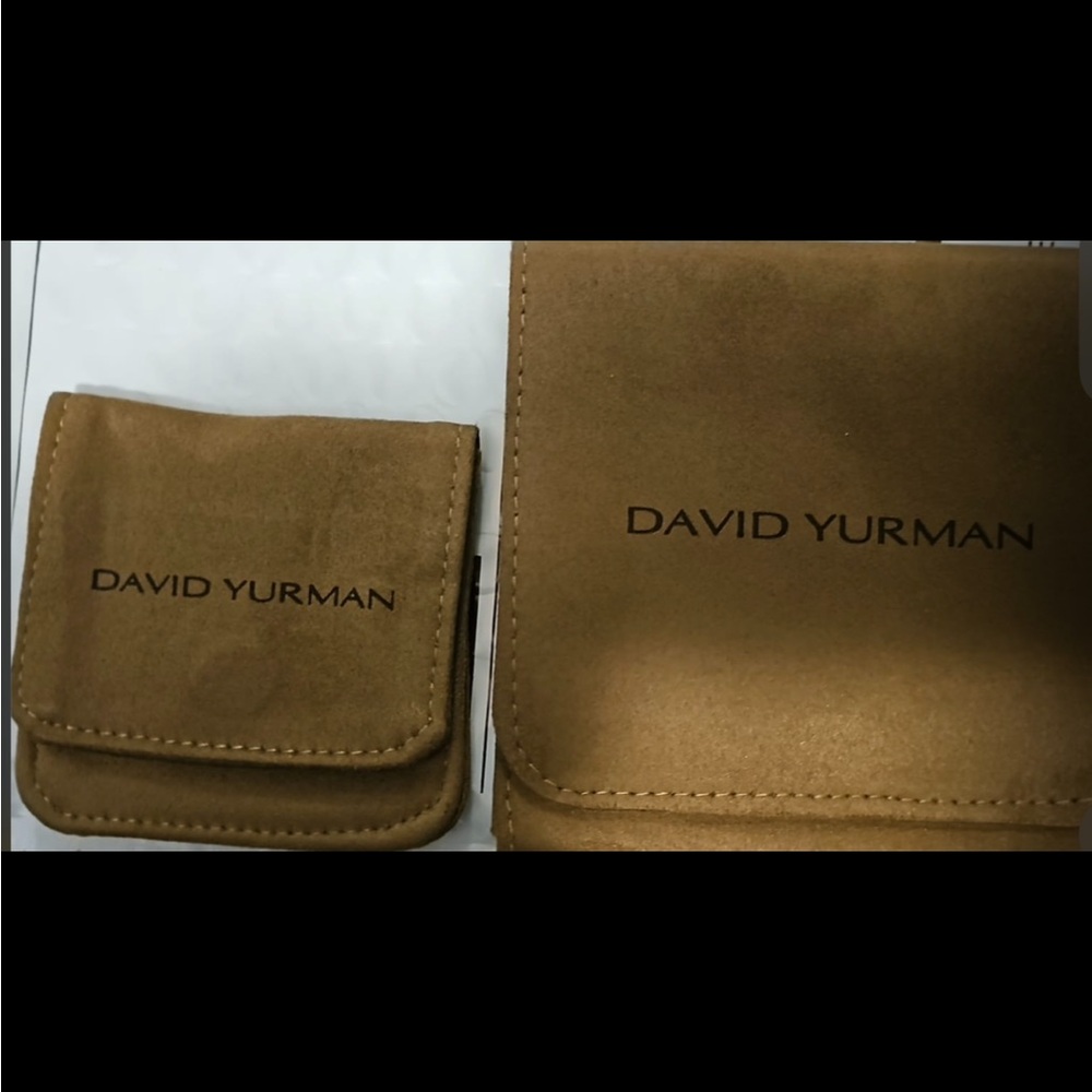 David Yurman Tan suede authentic pouches ring and bracelets